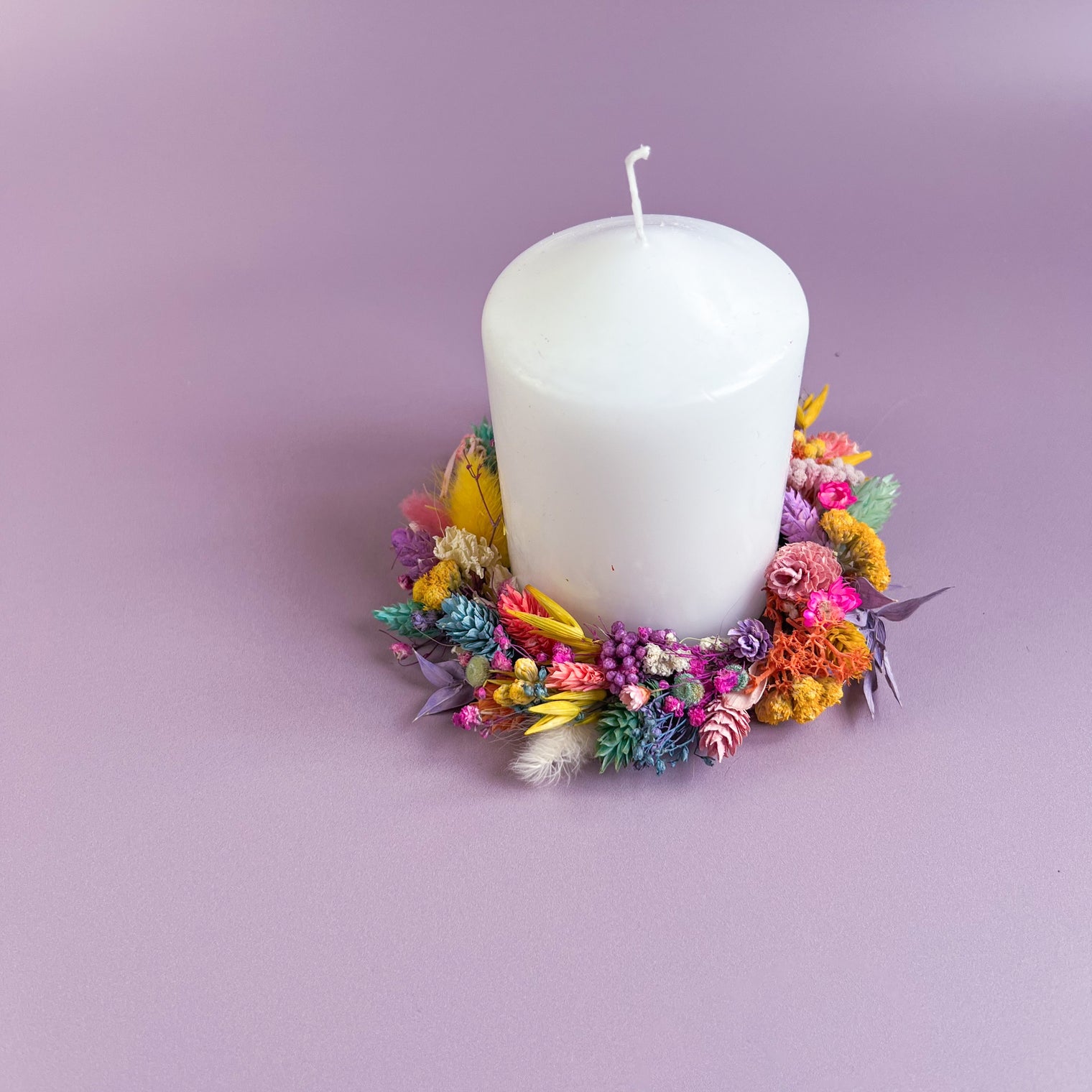 Small Rainbow Candle Wreath