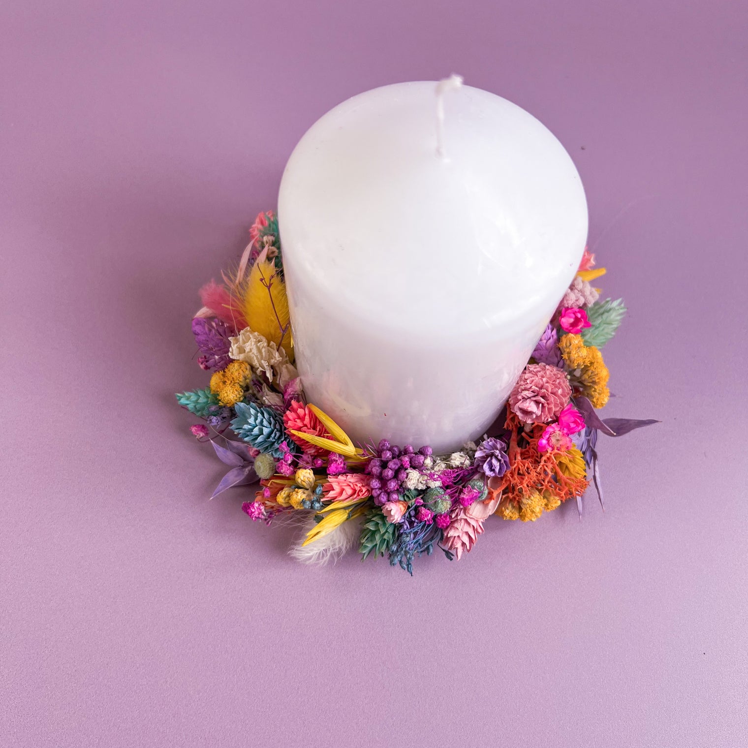Small Rainbow Candle Wreath