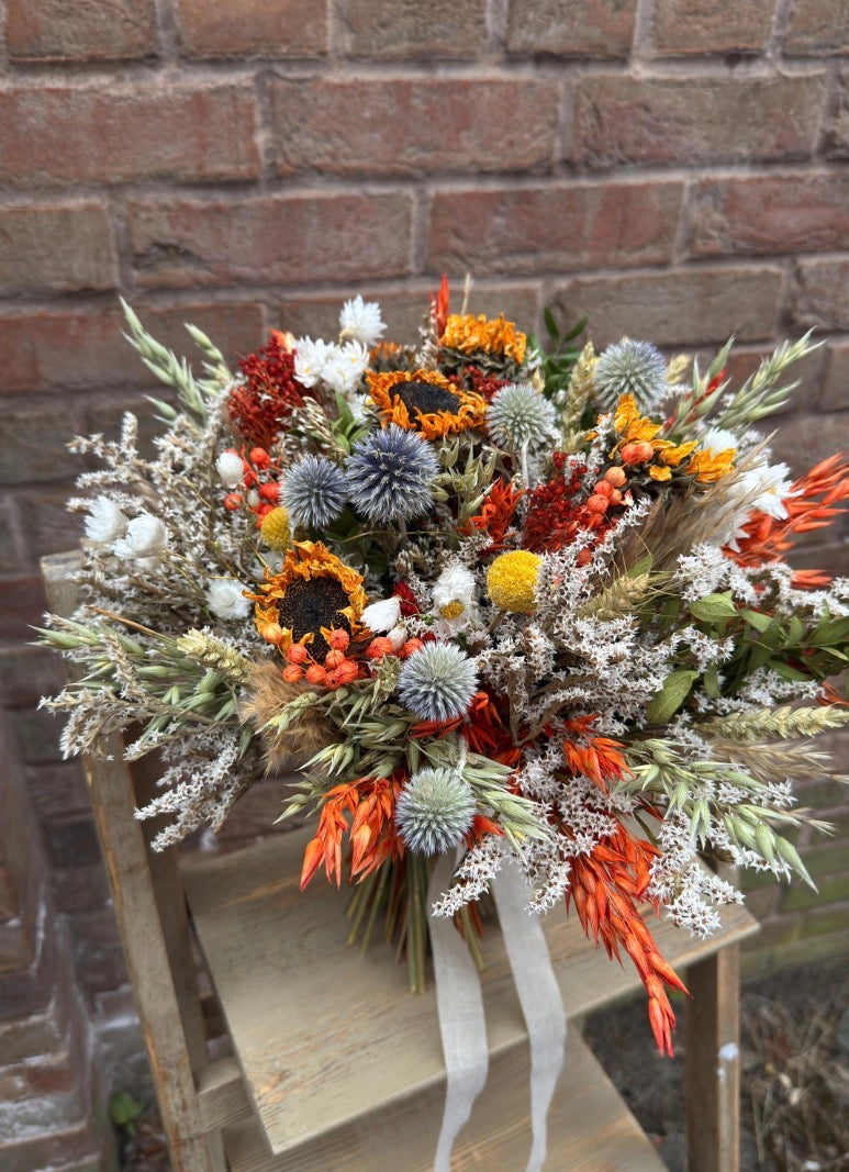 Sunflower Thistle Bridal Bouquet
