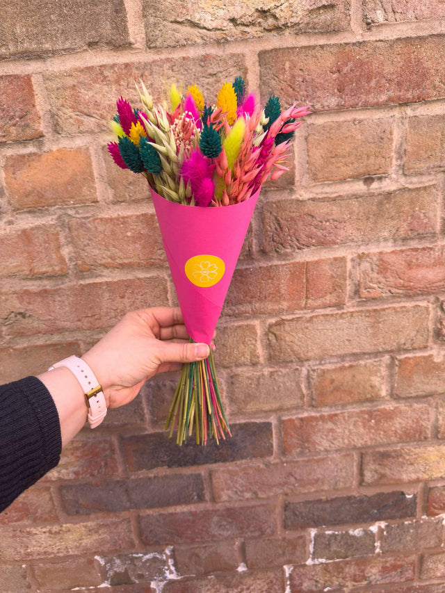 Pink and Emerald Dried Flower Bouquet