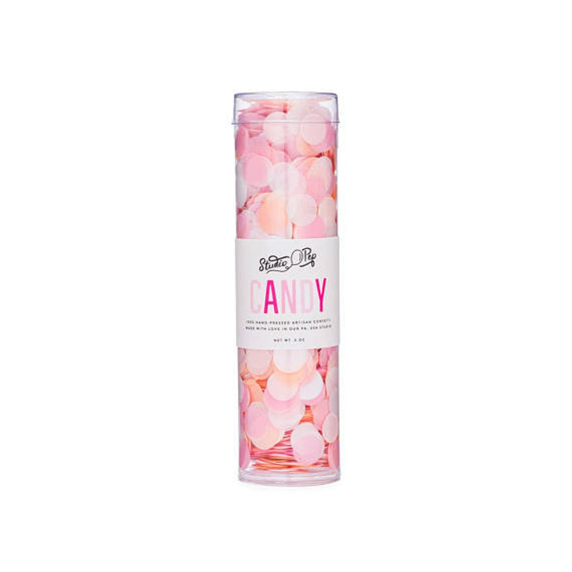 Candy Pink Circle Confetti Tube