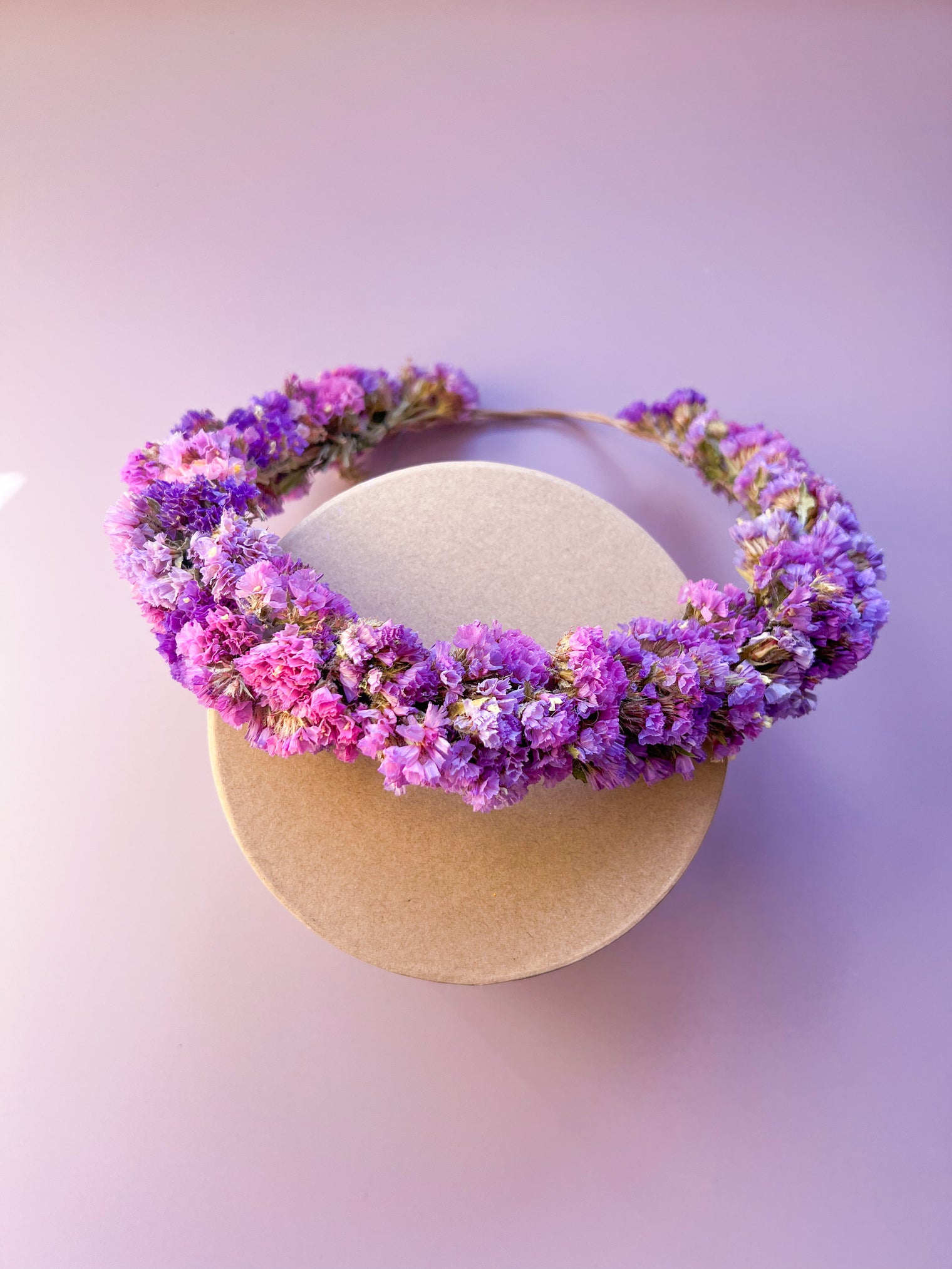 Purple Statice Dried Flower Hair Crown