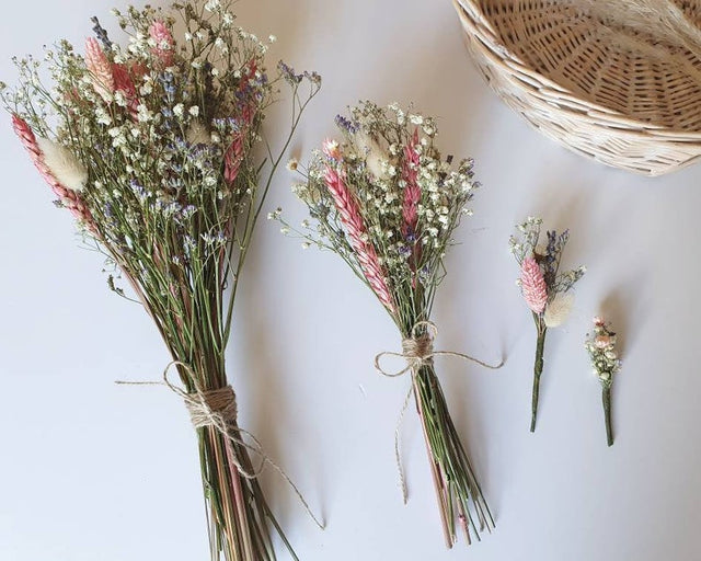 Pink, Blue and White Wedding Flowers