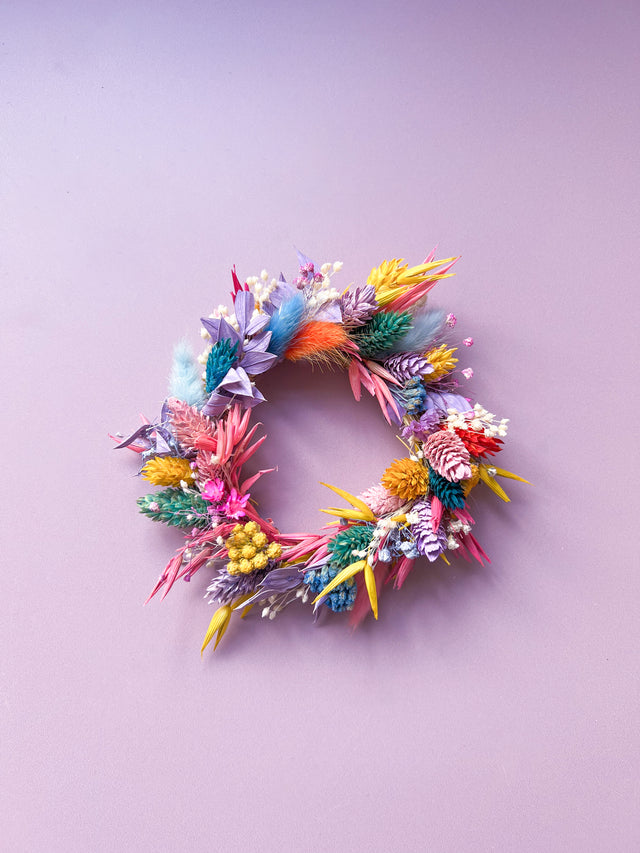 Small Rainbow Candle Wreath