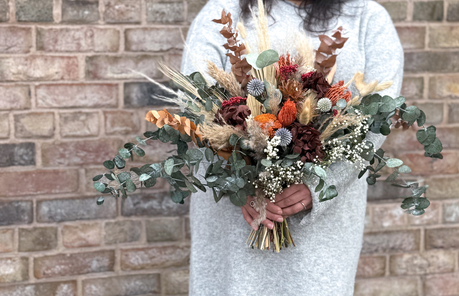 Autumn Bridal Bouquet with Thistle