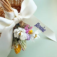 Secret Garden Flower Girl Baskets with Personalised Ribbon