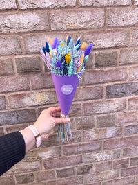 Blue and Purple Dried Flower Bouquet for Mother's day