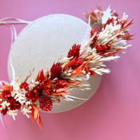 Burnt Orange Dried Flower Hair Crown