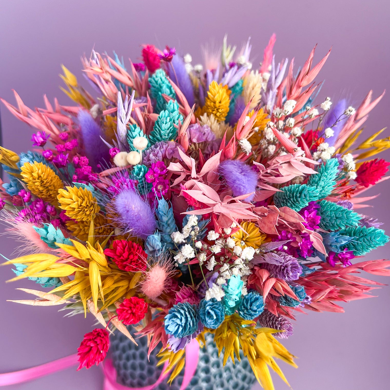 Rainbow and Vibrant Wedding Bouquets