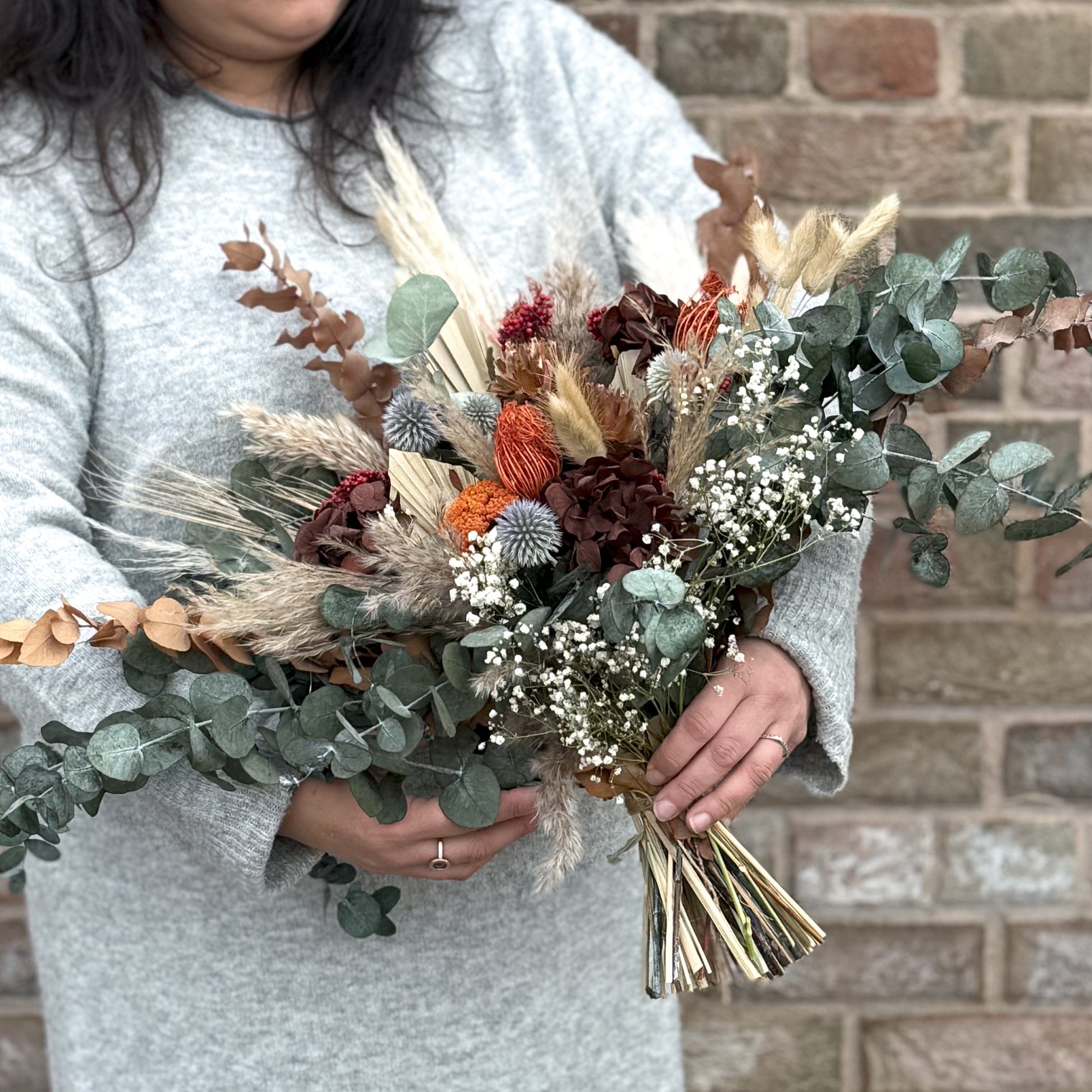 Autumn Bridal Bouquet with Thistle