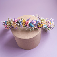 Pastel Rainbow Dried Flower Hair Crown