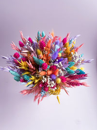 Vibrant Colourful Rainbow Dried Flower Bouquet