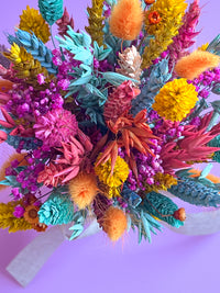 Bright Rainbow Mason Jar Dried Flower Bouquets - Bright and Vibrant Gift for Mother's Day