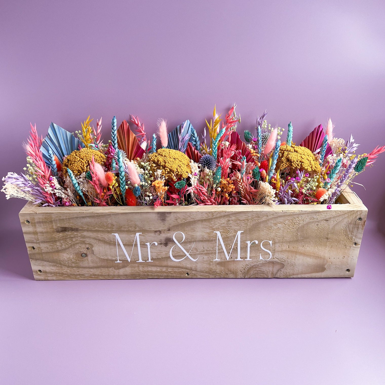 Rainbow Dried Flower Wedding Table Decor