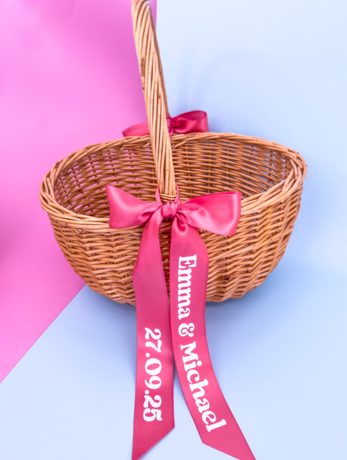 Bridesmaid Wedding Baskets with Personalised Ribbon