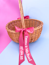 Bridesmaid Wedding Baskets with Personalised Ribbon