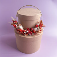 Orange Dried Flower Cake Hoop - Gold