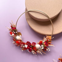 Orange Dried Flower Cake Hoop - Gold