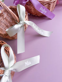 Flower Girl Baskets with Personalised Ribbon