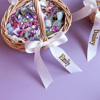 Flower Girl Baskets with Personalised Ribbon