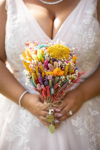 Rainbow and Vibrant Wedding Bouquets