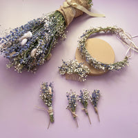 Lavender and Gypsophila Dried Flower Hair Crown