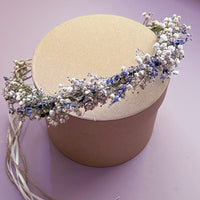 Lavender and Gypsophila Dried Flower Hair Crown