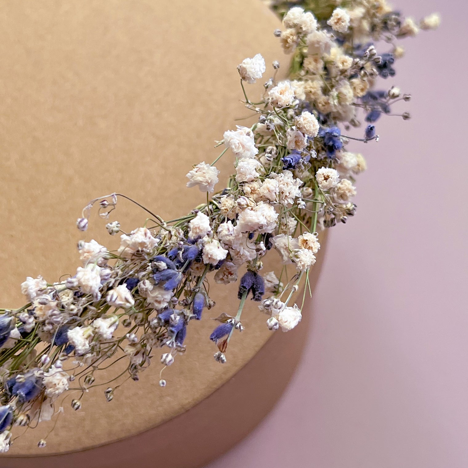 Lavender and Gypsophila Dried Flower Hair Crown