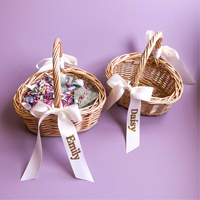 Flower Girl Baskets with Personalised Ribbon