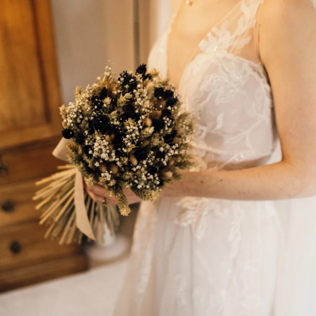 Rustic Dried Flower Wedding Bouquet