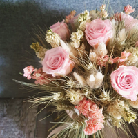 Pastel Dried Flower Bouquet with Preserved Roses