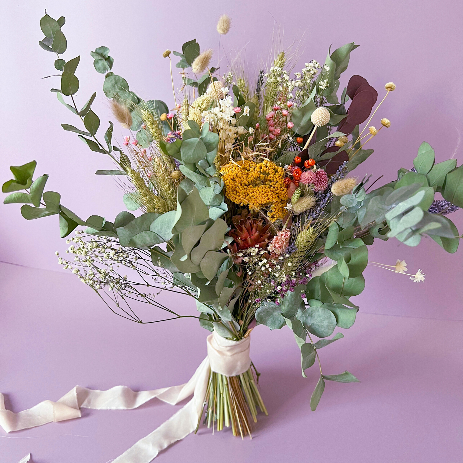 Meadow Dried Flower Wedding Bouquet