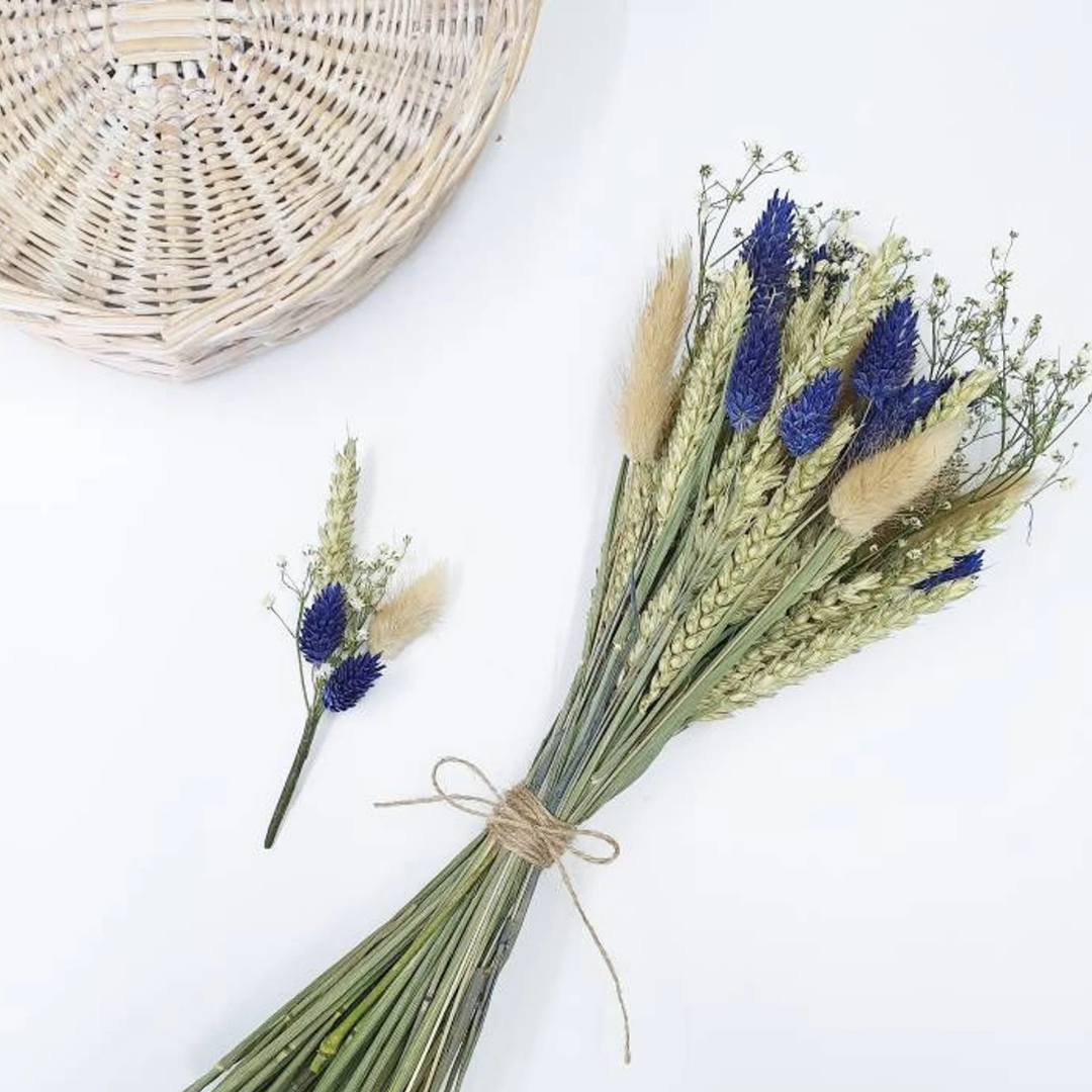 Rustic Dried Flower Wedding Bouquet