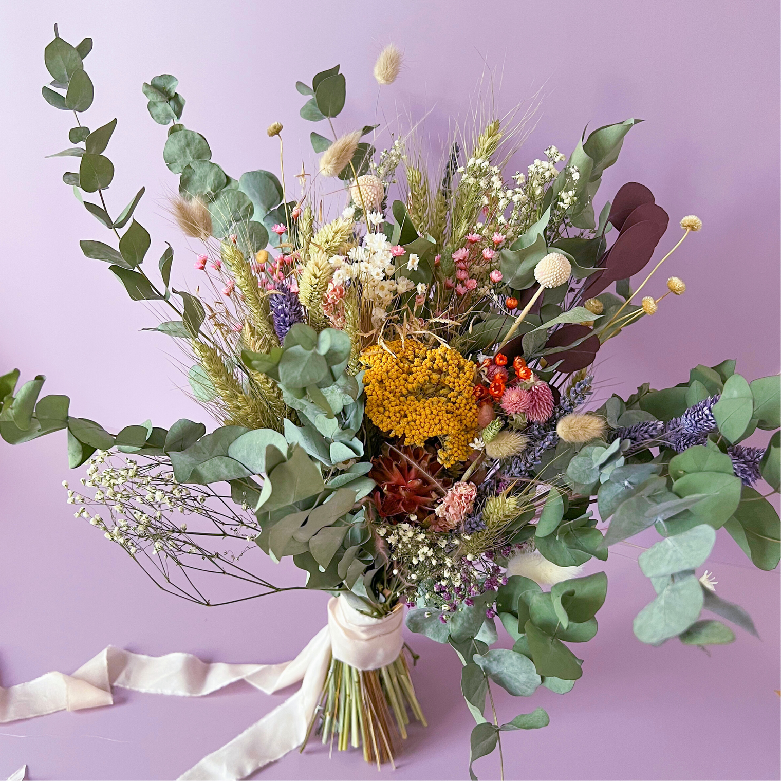 Meadow Dried Flower Wedding Bouquet