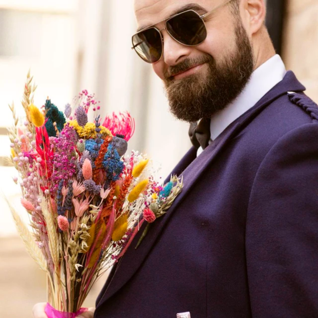 Rainbow and Vibrant Wedding Bouquets