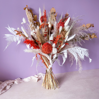 Burnt Orange Dried Flower Wedding Bouquet