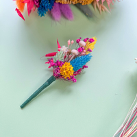 Rainbow Dried Flower Buttonholes