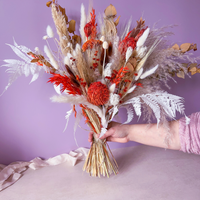 Burnt Orange Dried Flower Wedding Bouquet