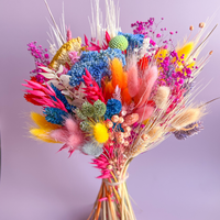 Vibrant Colourful Rainbow Dried Flower Bouquet