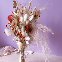 Burnt Orange Dried Flower Wedding Bouquet