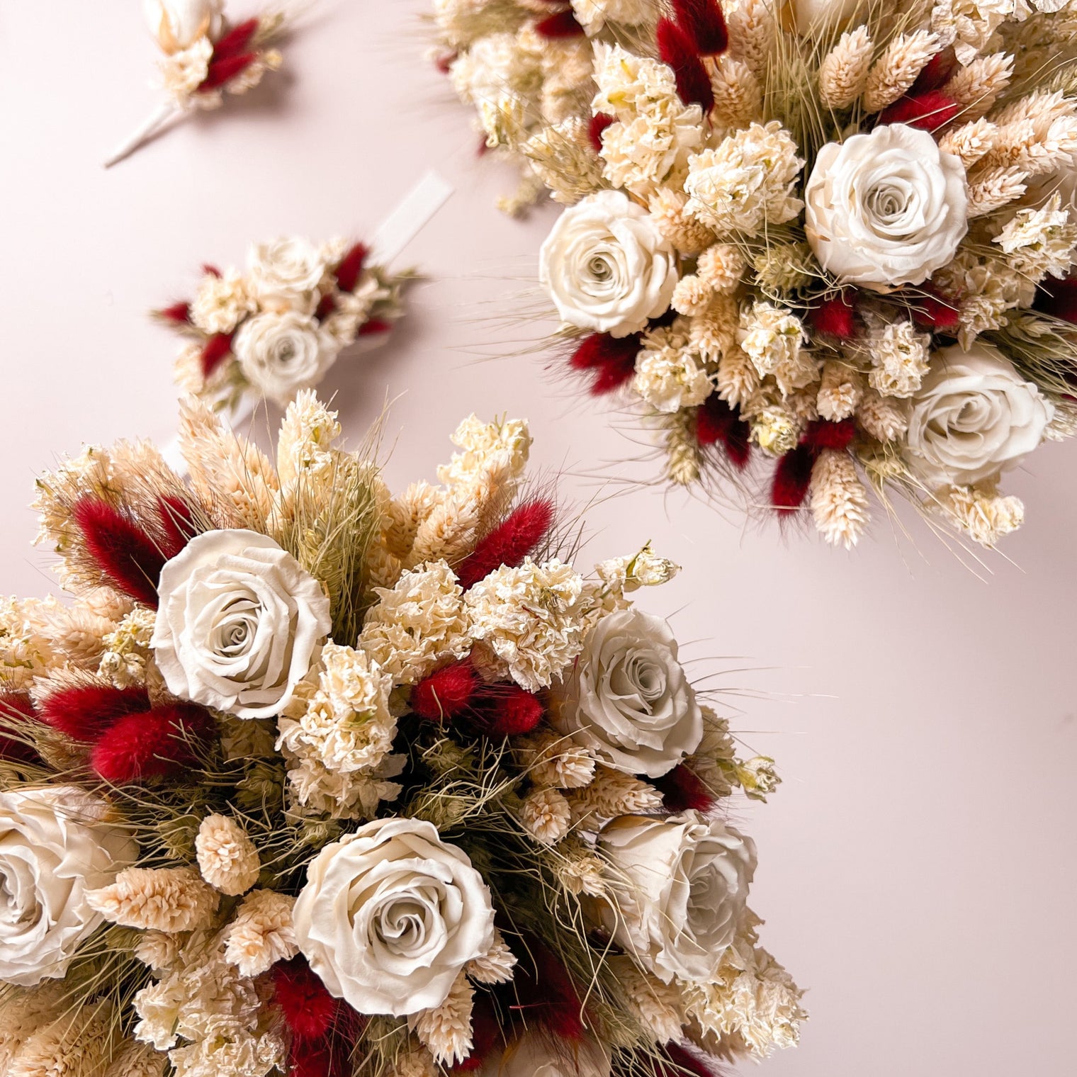 Pastel Dried Flower Bouquet with Preserved Roses