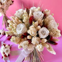 Pastel Dried Flower Bouquet with Preserved Roses