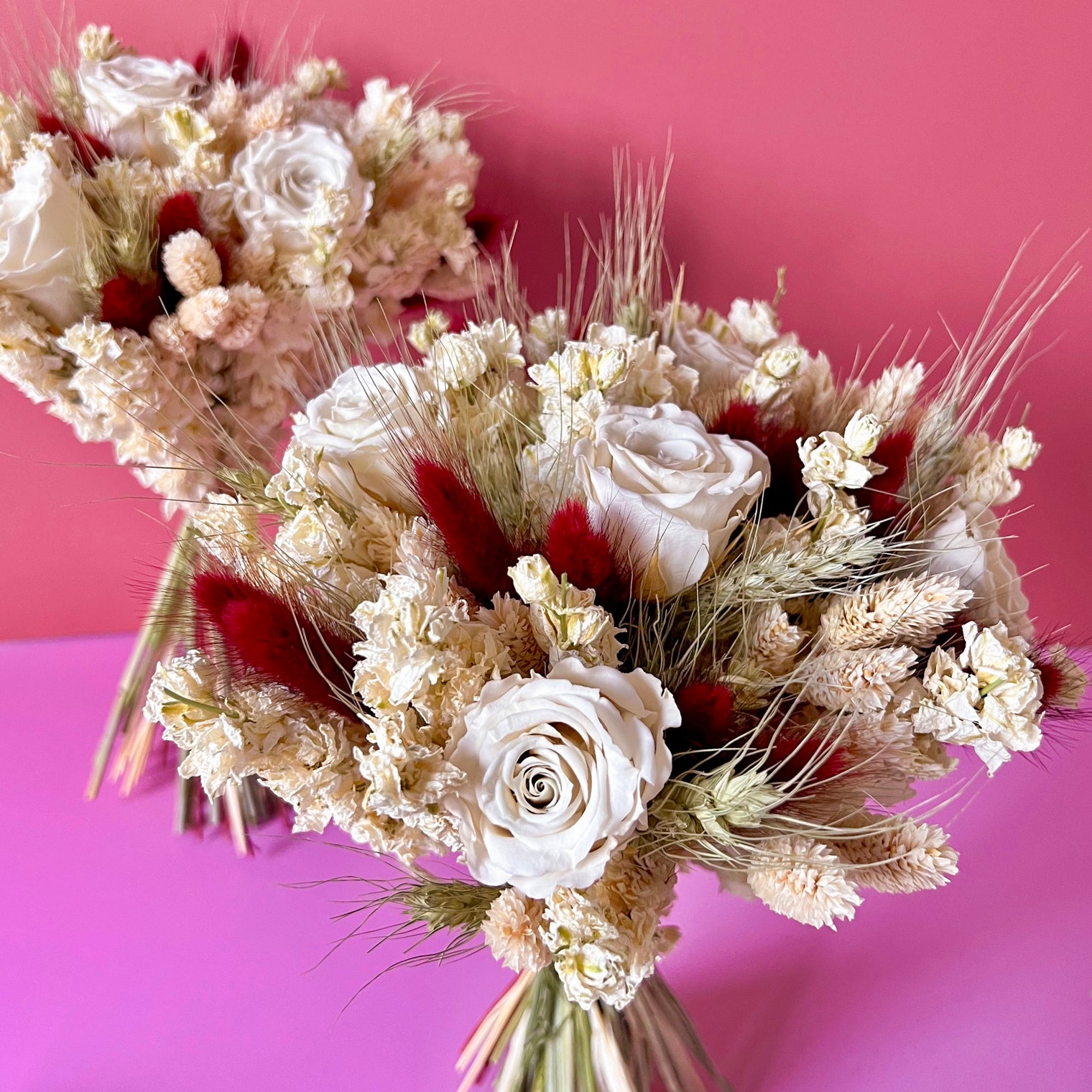 Pastel Dried Flower Bouquet with Preserved Roses