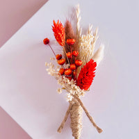 Terracotta Boho Dried Flower Buttonholes