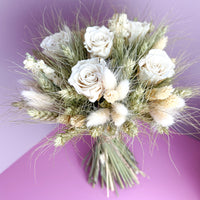 Pastel Dried Flower Bouquet with Preserved Roses