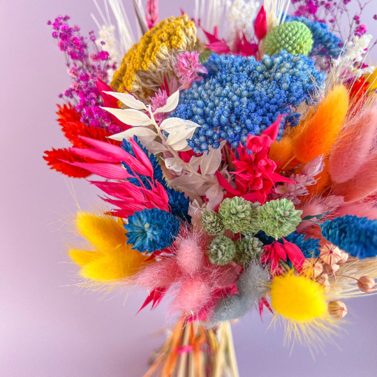 Rainbow and Vibrant Wedding Bouquets