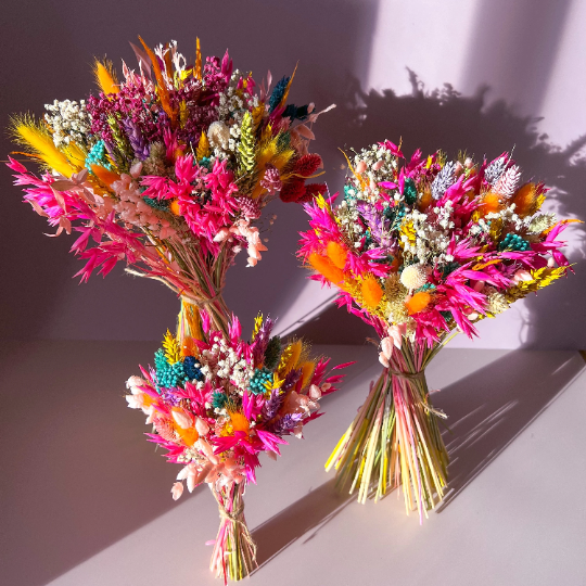 Rainbow and Vibrant Wedding Bouquets