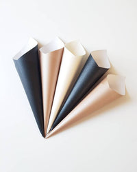 Confetti Cones - Charcoal, Nude, Ivory