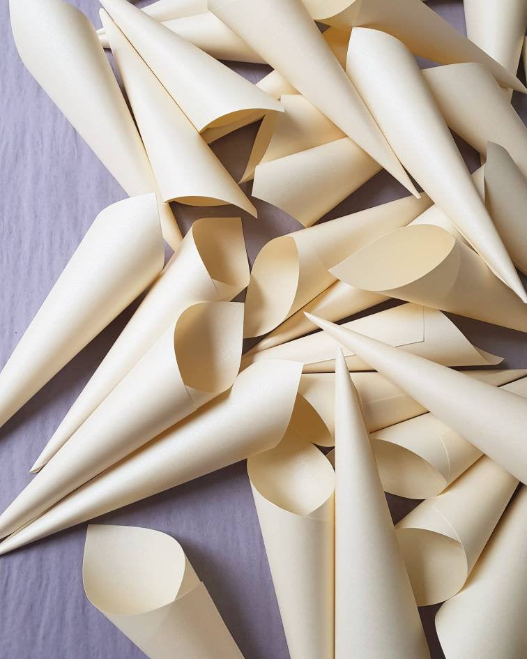 Confetti Cones - Ivory, Kraft, White