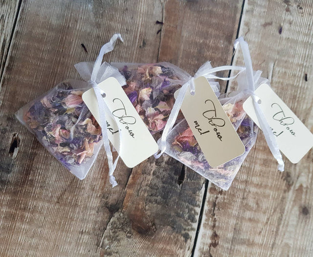 Petal Confetti Mix in Organza Bags - PURPLE